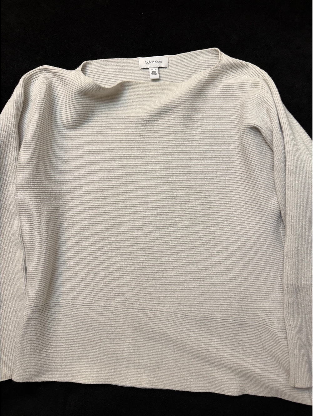 Calvin Klein Light Gray Ribbed Knit Sweater XS